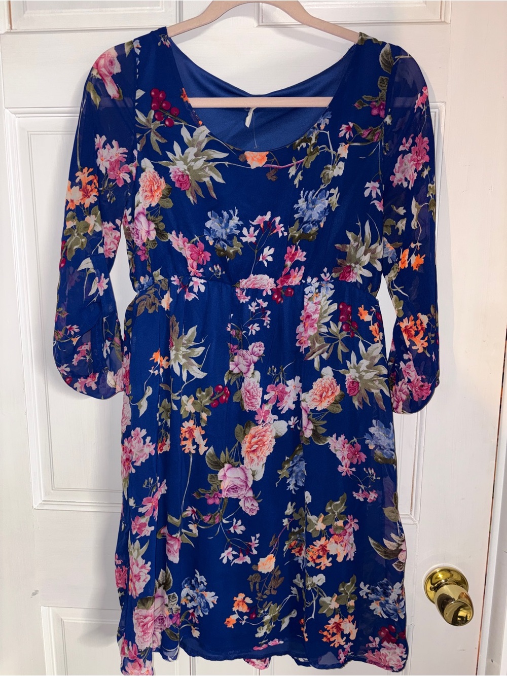 Pinkblush Royal Blue Floral Midi Dress